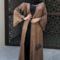 Satin Flower Kimono — Chocolate Brown - ZIZI Boutique