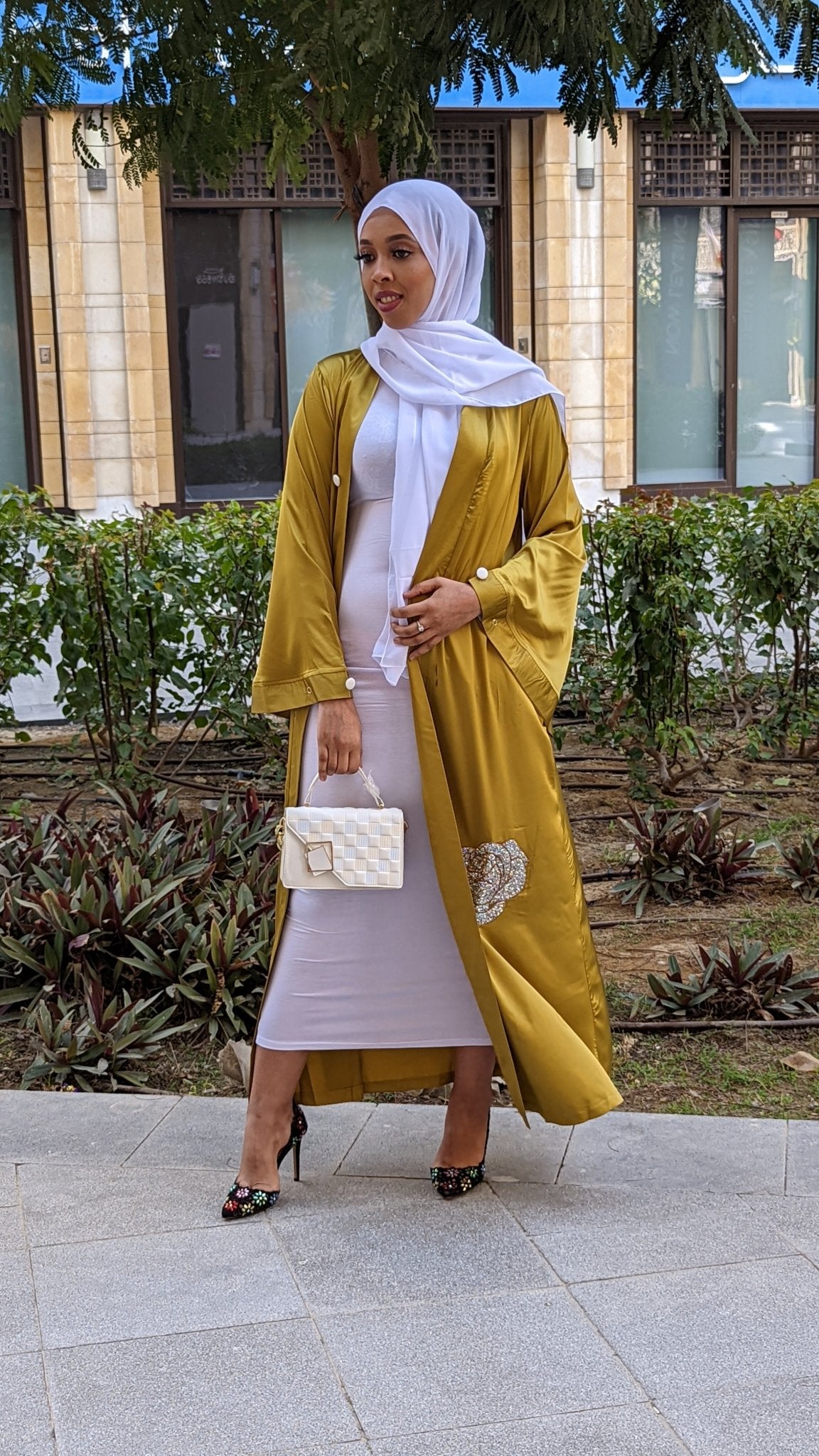 Satin Flower Kimono — Lime - ZIZI Boutique