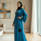 Satin Flower Kimono — Turquoise - ZIZI Boutique