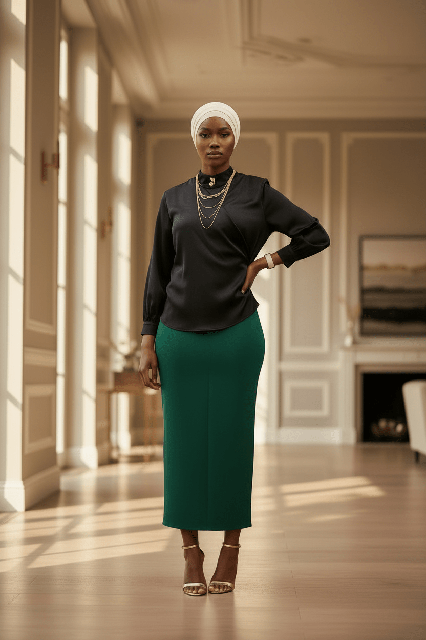 Silk Blouse (snap collar design ) - ZIZI Boutique