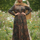 Silk Satin Print Maxi Dress — Elastic Flowy Style - ZIZI Boutique