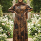 Silk Satin Print Maxi Dress — Elastic Flowy Style - ZIZI Boutique