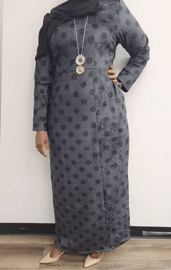 Suede Satin Polka Dot Maxi Dress - ZIZI Boutique