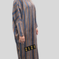 ZIZI Suede Stripes Butterfly Modest Maxi Dress in earthy tones with a loose fit and elegant design