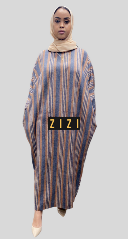 ZIZI Suede Stripes Butterfly Modest Maxi Dress featuring a flowing design and elegant stripes