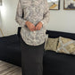 Triangle Print Midi Dress Shirt - ZIZI Boutique