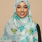 Turquoise Lime Plum Ink Blots Hijab