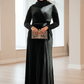 Two Tone Colorblock Velvet Evening Dress - ZIZI Boutique