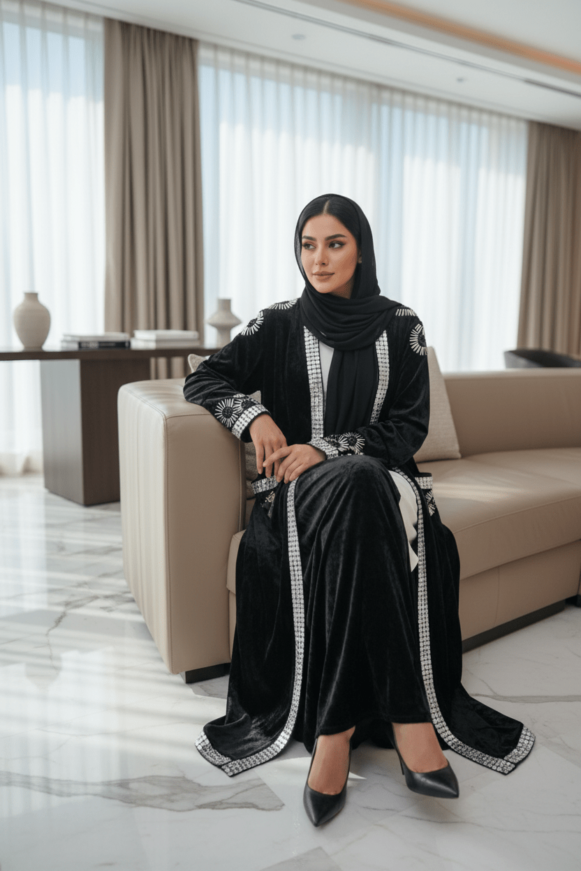 Velvet Dynasty Abaya — Eid Collection - ZIZI Boutique