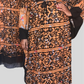 ZIZI Yani Floral Print Butterfly Dress FINAL SALE with black and orange floral pattern and button details