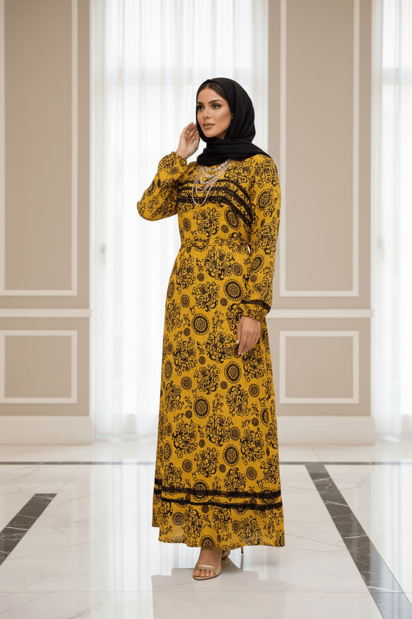Yani Velvet Print Maxi Dress - ZIZI Boutique