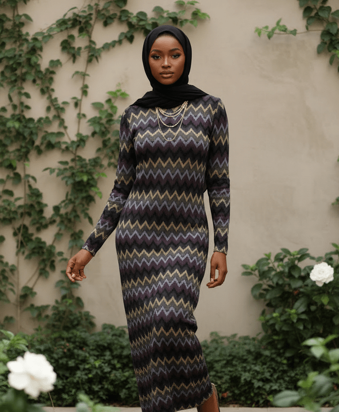 ZigZag Pastel Winter Maxi Dress - ZIZI Boutique