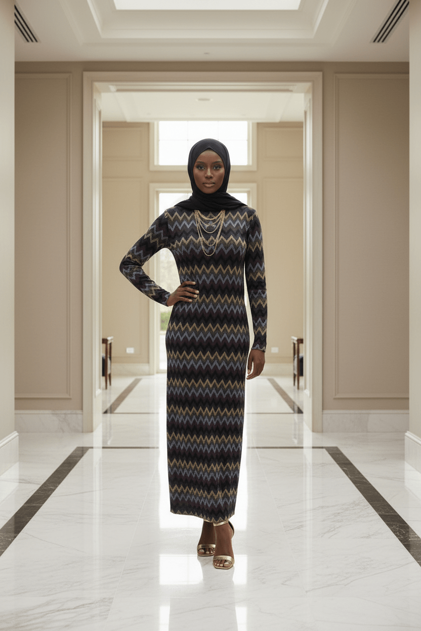 ZigZag Pastel Winter Maxi Dress - ZIZI Boutique