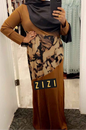 ZIZI Boutique Maxi Dress in Brown with Elegant Floral Design and Long Sleeves