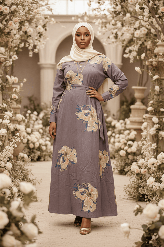 ZZ Big Flowers Linen Print Maxi Dress - ZIZI Boutique