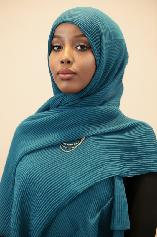 Crinkle Hijab — Teal
