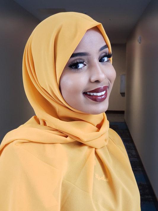 Mustard Gold Chiffon Hijab - ZIZI Boutique