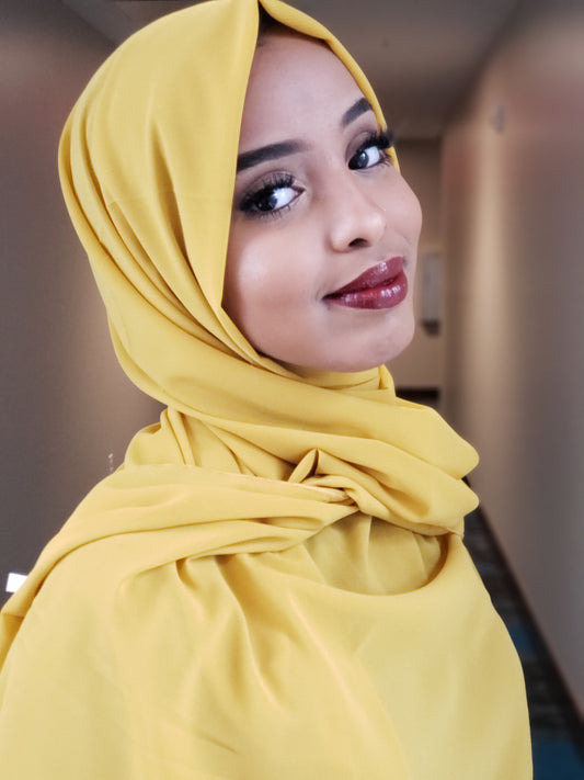 Classic Chiffon Hijab -Mango Mustard - ZIZI Boutique