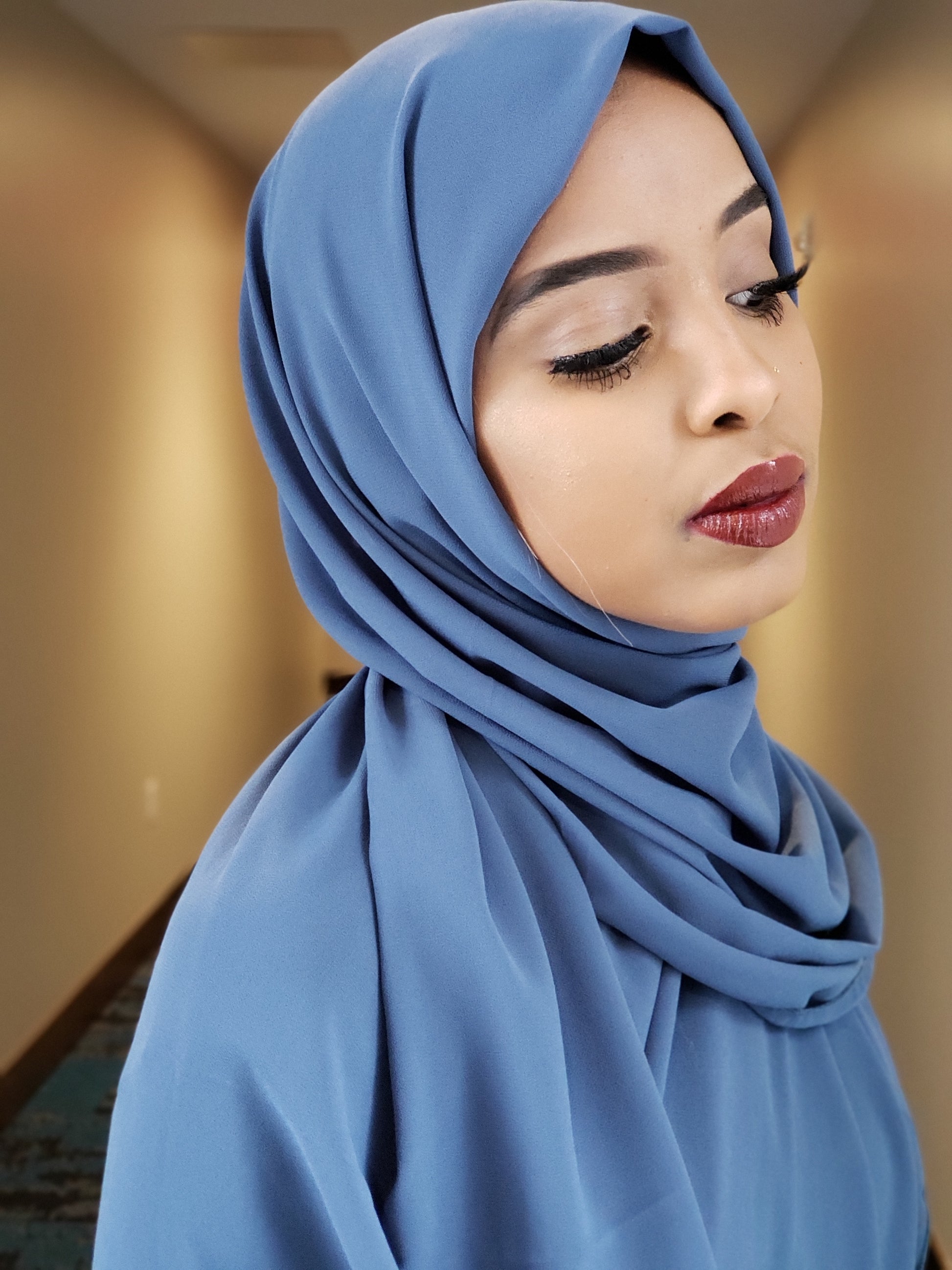 Classic Chiffon Hijab - Turquoise - ZIZI Boutique