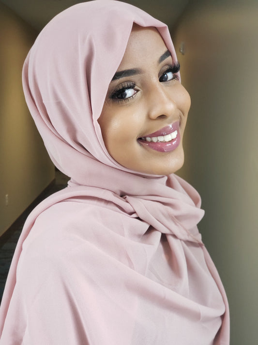 Classic Chiffon Hijab - Light Stone Pink - ZIZI Boutique