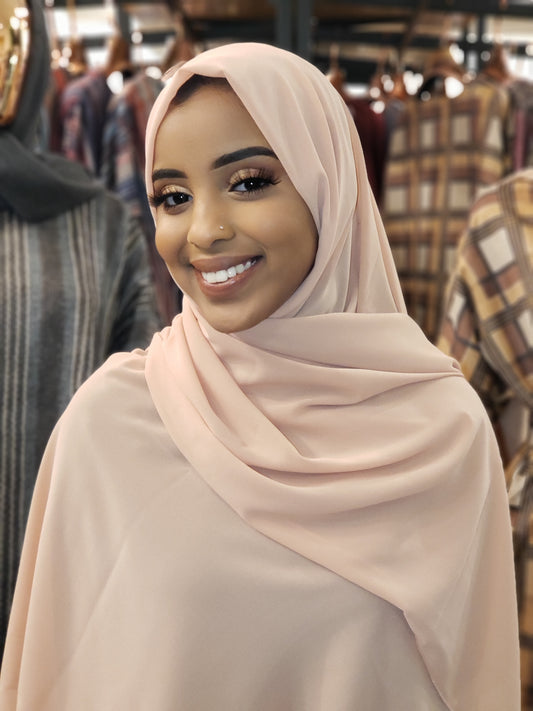 Classic Chiffon Hijab - Nude - ZIZI Boutique