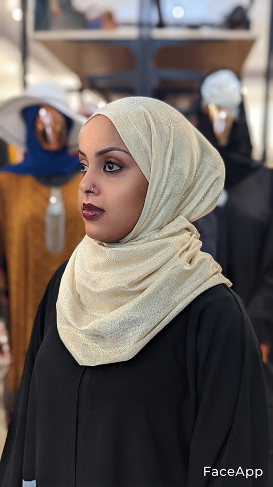 Sparkly XL Hijab - Light Gold - ZIZI Boutique
