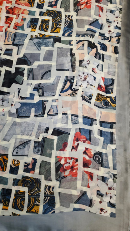 Multicolor Box Print - Silver - ZIZI 