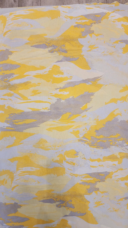 Chiffon Print Hijab - Yellow / Grey Streaks - ZIZI Boutique