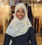 Chiffon Print Hijab - Yellow & Taupe Swirls - ZIZI Boutique