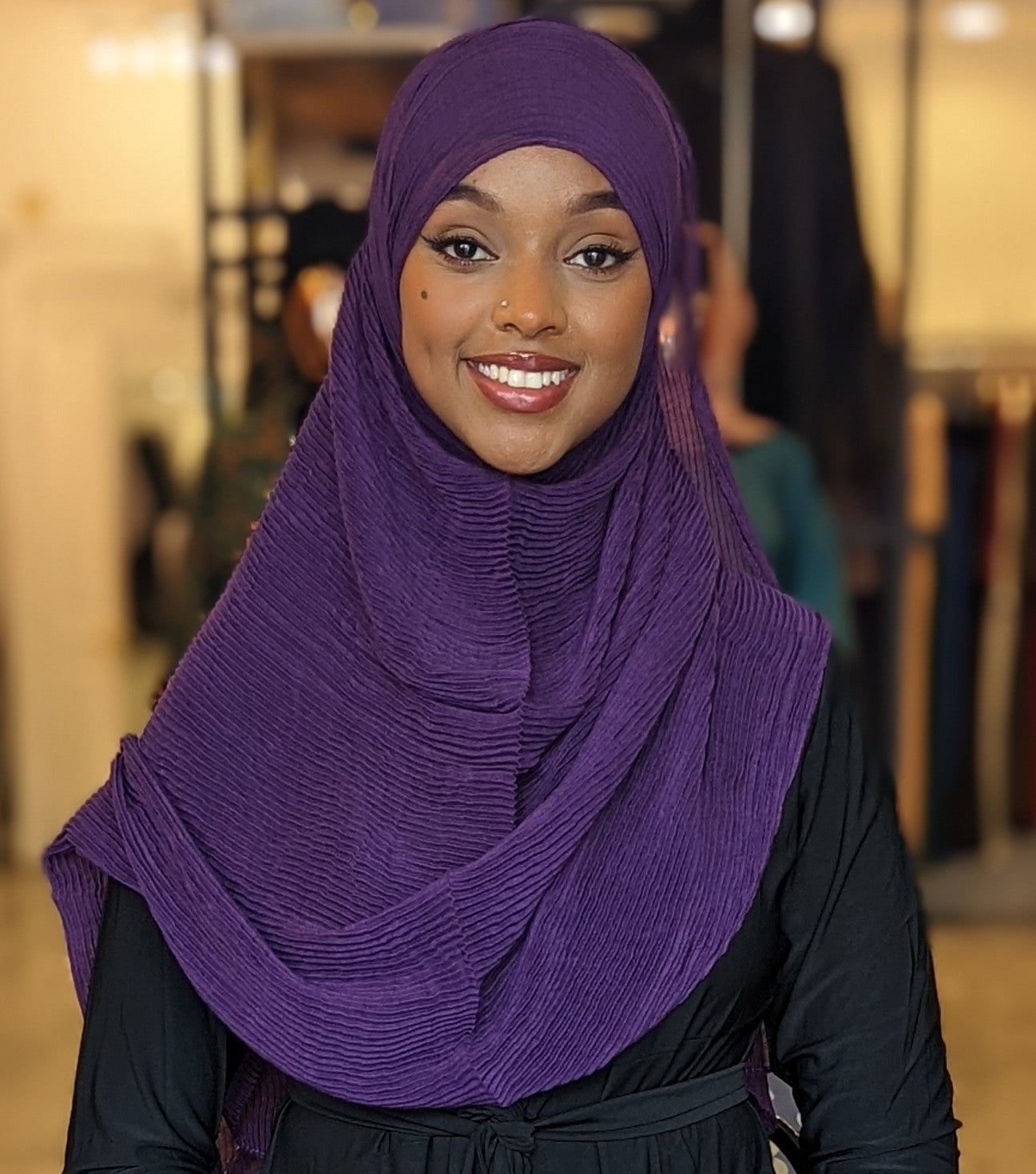 ZZ Crinkle Hijab - Purple - ZIZI Boutique