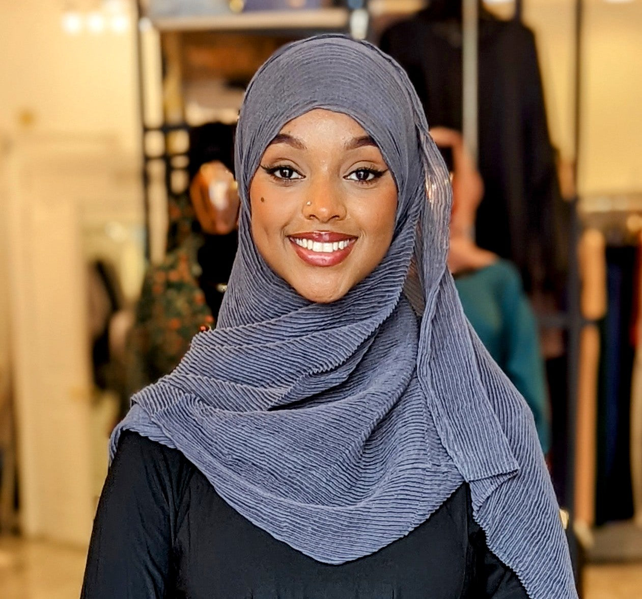 ZZ Crinkle Hijab - Dark Grey - ZIZI Boutique