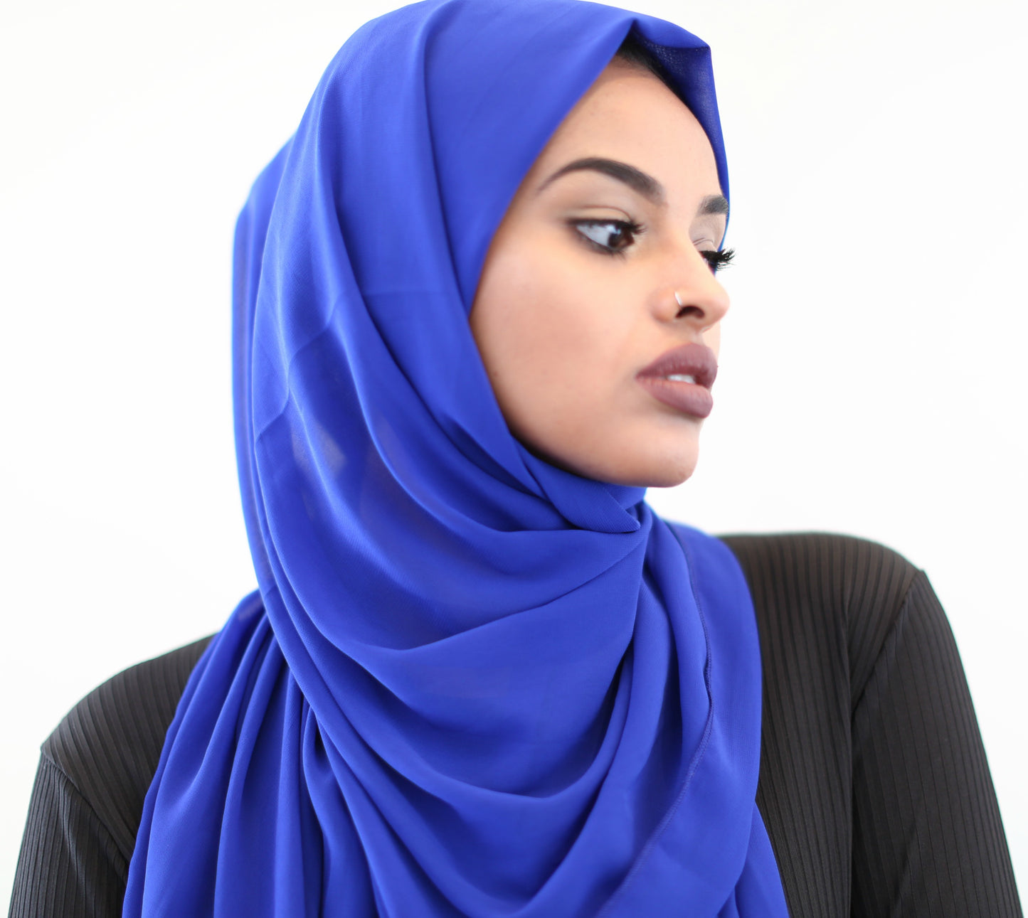 Royal Blue Chiffon Hijab - ZIZI 