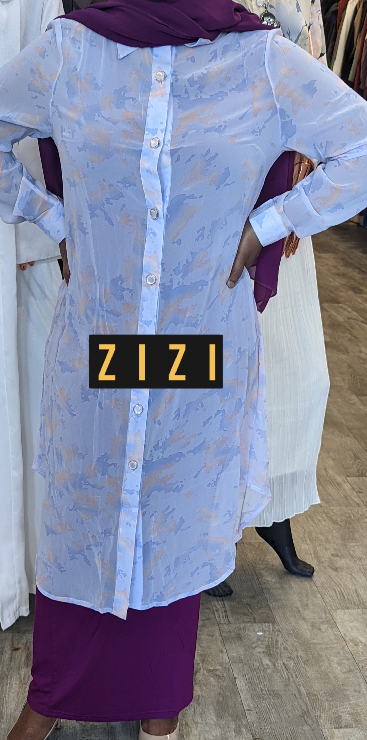 Chiffon Print Dress Shirt (#5) - ZIZI Boutique