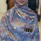 Paisley Print Print Hijab - Steel Blue + Tan - ZIZI Boutique