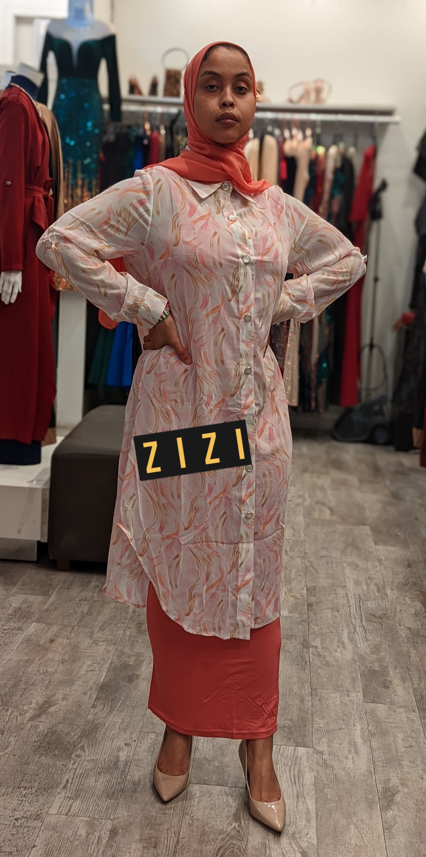 Chiffon Print Dress Shirt (#3) - ZIZI Boutique