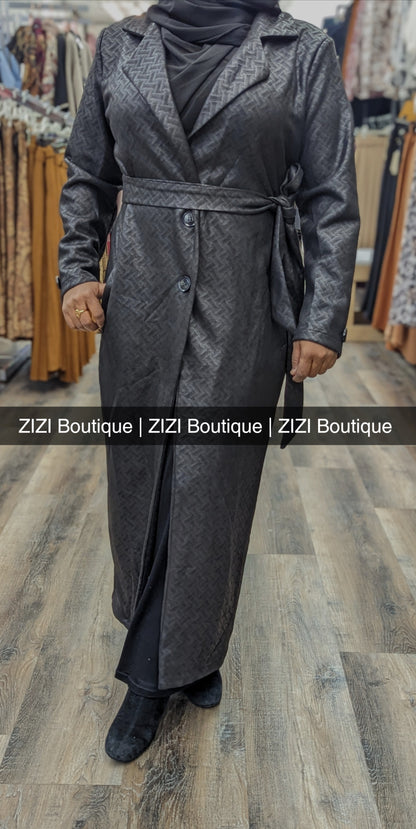 ZZ SuedeFlex Long Coat - Black
