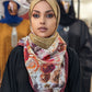XL Print Hijab - Red/Orange Flowers - ZIZI Boutique