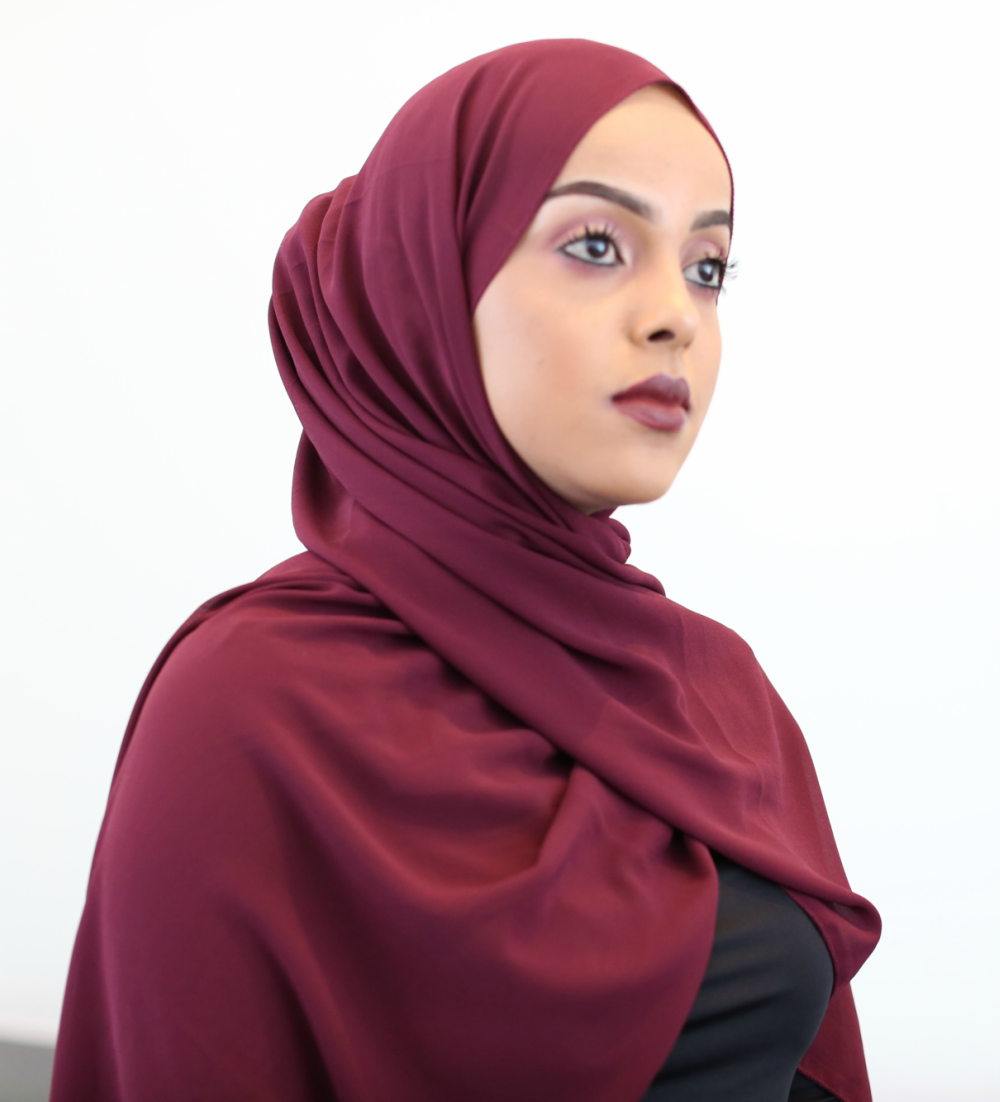 Classic Chiffon Hijab - Burgundy - ZIZI 