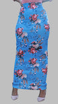 Artsy Digital Print Maxi Skirt in Blue with Floral Design for Stylish Summer Outfits FINAL SALE