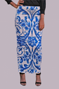 ZIZI Boutique Artsy Digital Print Maxi Skirt FINAL SALE featuring elegant blue floral patterns