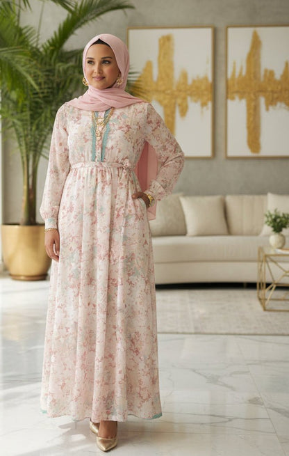 Chiffon Floral Print Maxi Dress - ZIZI Boutique
