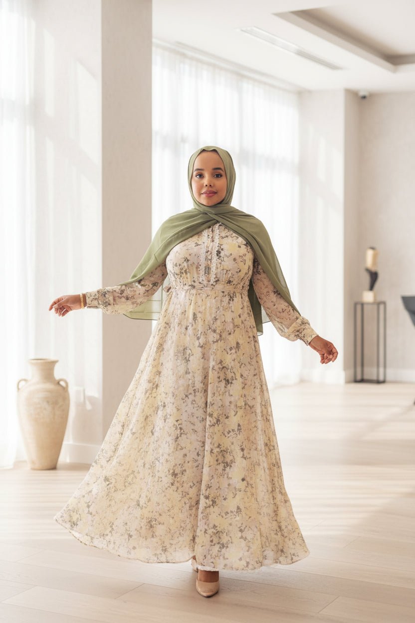 Chiffon Floral Print Maxi Dress - ZIZI Boutique