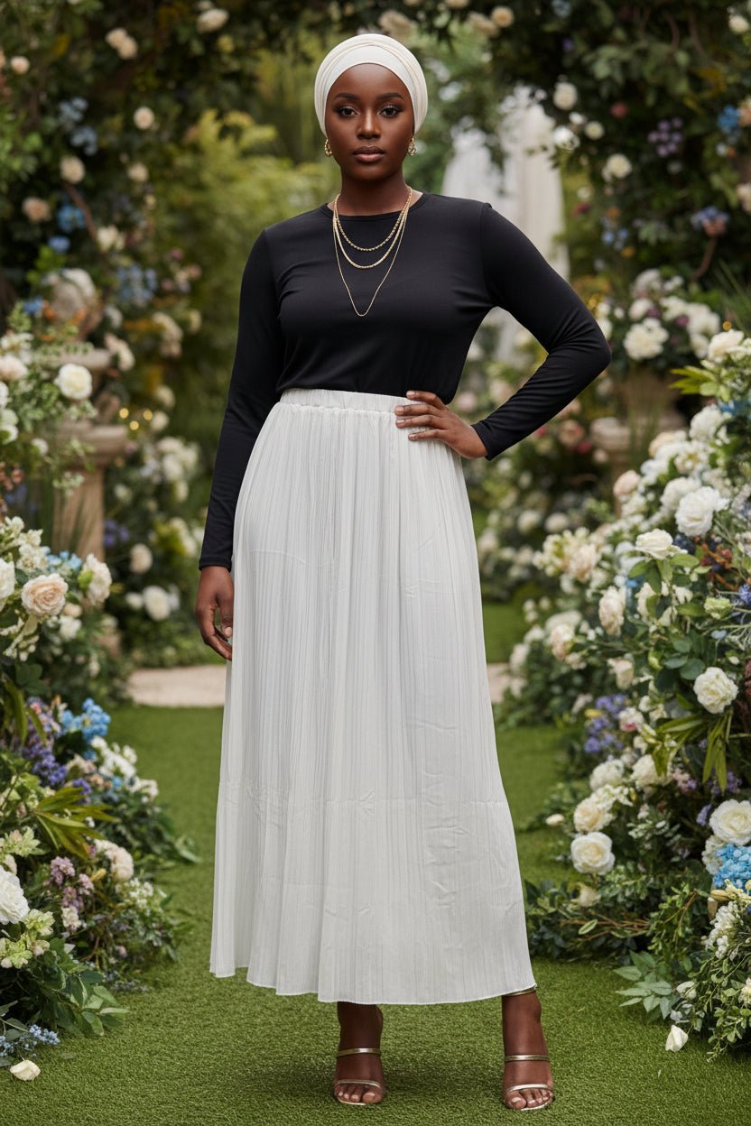 Chiffon Pleated Women's Maxi Skirt - ZIZI Boutique
