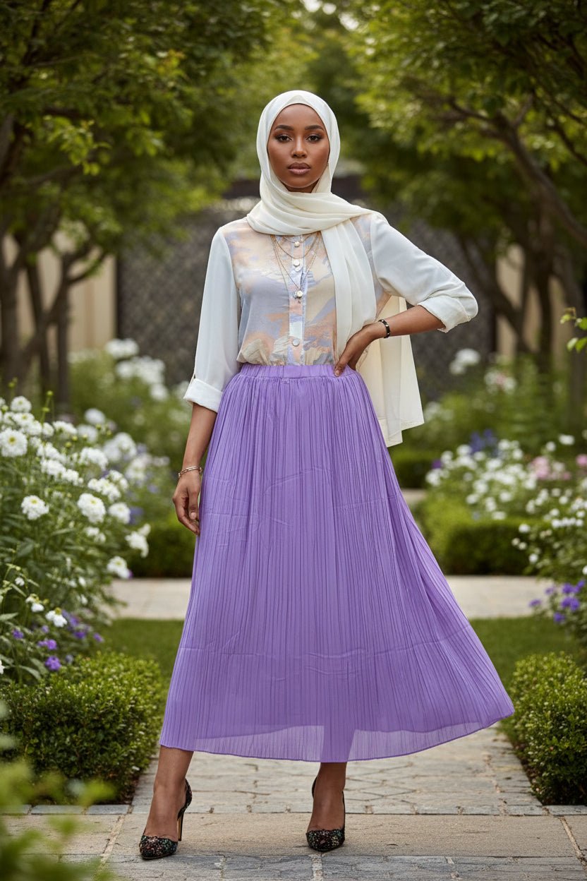 Chiffon Pleated Women's Maxi Skirt - ZIZI Boutique