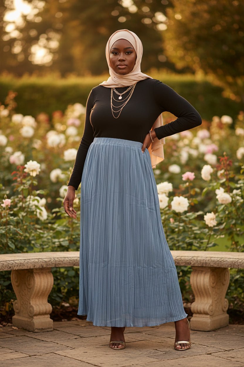 Chiffon Pleated Women's Maxi Skirt - ZIZI Boutique