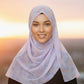 Chiffon Print Hijab — Light Purple & Peach Mini Blots - ZIZI Boutique