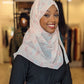 Chiffon Print Hijab — Pink & Light Blue Mini Blots - ZIZI Boutique