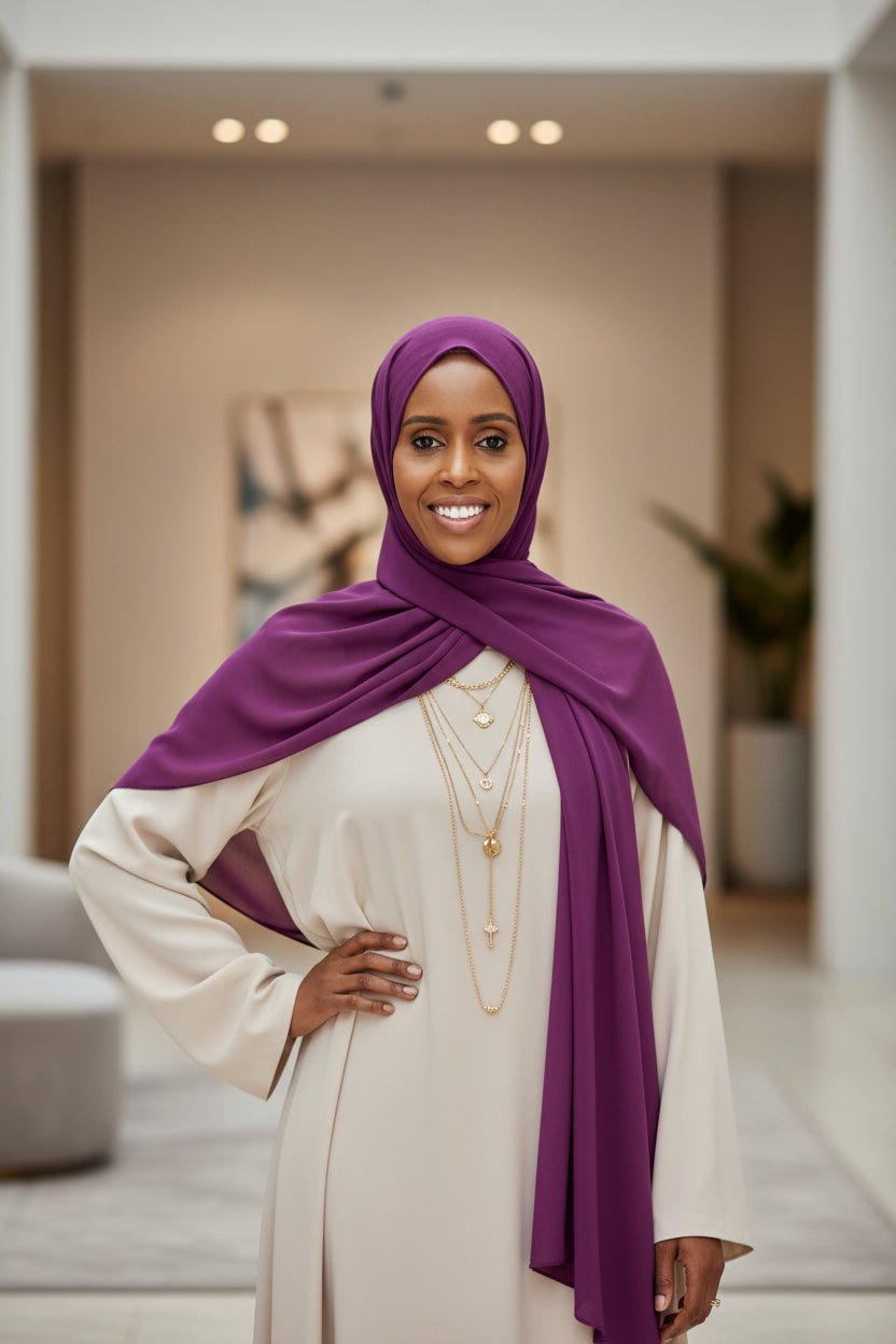 Classic Chiffon Hijab — Violet - ZIZI Boutique