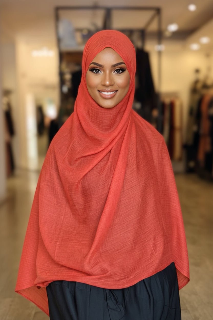 Classic Cotton Hijab — Red - ZIZI Boutique