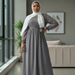 Elegant Cleopatra Chiffon Maxi Dress FINAL SALE in gray with long sleeves and stylish design